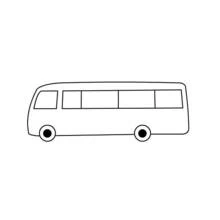 Dibujo de Autobús con cinco ventanas y frente redondeado para colorear