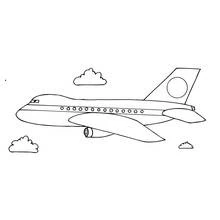 Dibujo de Avión volando entre nubes para colorear