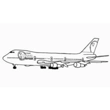 Dibujo de Avión de larga distancia en la pista para colorear