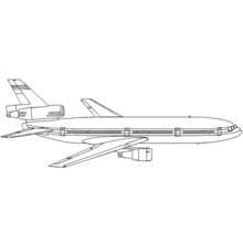 Dibujo de Avión de largo alcance visto de perfil para colorear