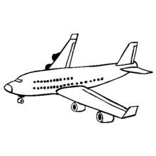 Dibujo de Avión de pasajeros volando para colorear