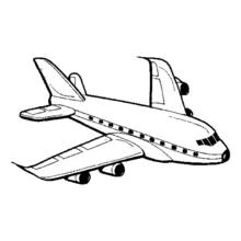 Dibujo de Avión volando con las alas extendidas para colorear
