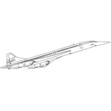 Dibujo de Avión supersónico de larga distancia en vuelo para colorear