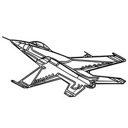 Dibujo de Caza aéreo de tres cuartos con rejillas para colorear