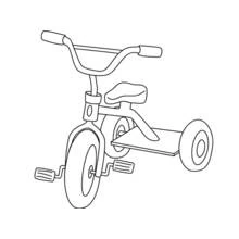 Dibujo de Triciclo con rueda delantera y plataforma trasera para colorear