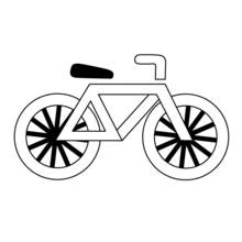Dibujo de Bicicleta sencilla con ruedas de radios para colorear