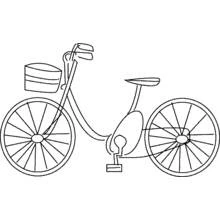 Dibujo de Bicicleta con cesta delantera para colorear
