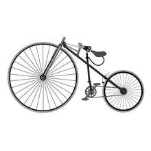 Dibujo de Bicicleta antigua con gran rueda delantera para colorear