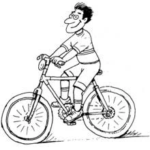 Dibujo de Hombre montando en bicicleta para colorear