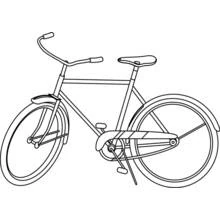 Dibujo de Bicicleta clásica con dos ruedas para colorear