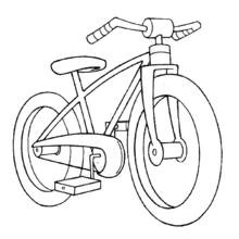 Dibujo de Bicicleta vista de perfil con sillín y manillar para colorear