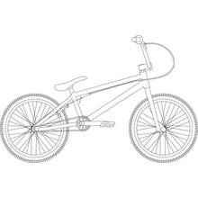 Dibujo de Bicicleta BMX con ruedas de radios detalladas para colorear