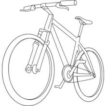 Dibujo de Bicicleta con dos ruedas y un sillín para colorear