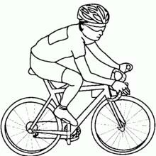 Dibujo de Ciclista compitiendo en su bicicleta para colorear