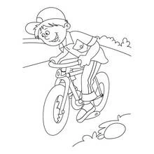 Dibujo de Niño pequeño montando en bicicleta para colorear