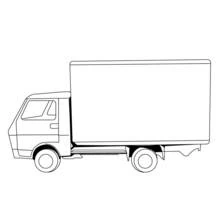 Dibujo de Camión con una gran caja de carga para colorear