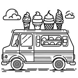 Camión de Helados - Dibujos para colorear gratis