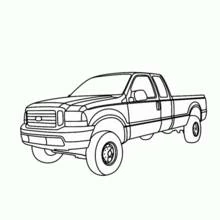 Dibujo de Camioneta vista de tres cuartos para colorear