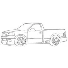 Dibujo de Camioneta deportiva con llantas de aleación para colorear
