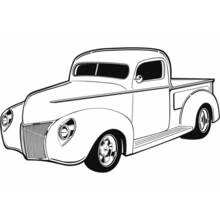 Dibujo de Camioneta americana vintage para colorear