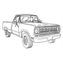 Dibujo de Camioneta con caja de carga larga para colorear
