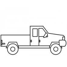 Dibujo de Camioneta de perfil con caja abierta para colorear