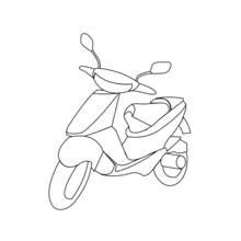 Dibujo de Ciclomotor de frente con faro redondo y espejos para colorear