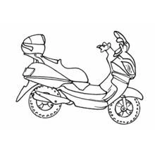 Dibujo de Ciclomotor de perfil con manillar levantado para colorear