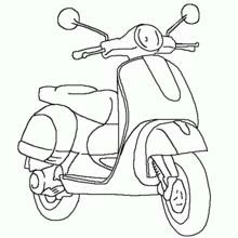 Dibujo de Ciclomotor clásico estacionado para colorear