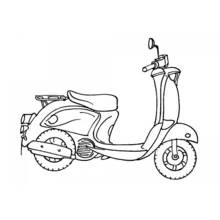 Dibujo de Ciclomotor clásico con portaequipajes trasero para colorear