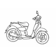 Dibujo de Ciclomotor con radios detallados en las ruedas para colorear