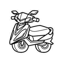 Dibujo de Ciclomotor estacionado listo para rodar para colorear