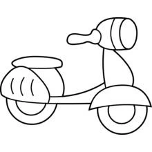 Dibujo de Ciclomotor con faro redondo y grandes ruedas para colorear