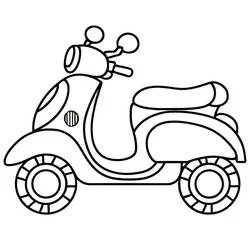 Dibujo de Ciclomotor sencillo de perfil para colorear