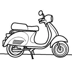 Dibujo de Ciclomotor aparcado en la carretera para colorear