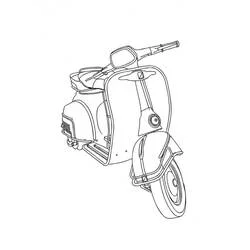 Dibujo de Ciclomotor vista lateral con detalles de espejo para colorear
