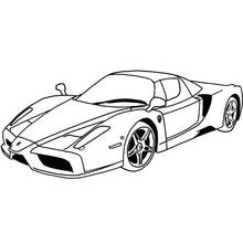Dibujo de Ferrari visto de tres cuartos frontal para colorear
