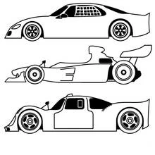 Dibujo de Tres coches deportivos de perfil para colorear