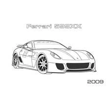 Dibujo de Ferrari 599XX coche deportivo para colorear