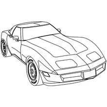 Dibujo de Coche deportivo clásico visto en tres cuartos para colorear