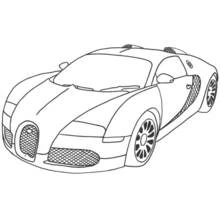 Dibujo de Bugatti Veyron vista frontal coche deportivo para colorear