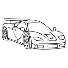 Dibujo de Deportivo tuning amarillo con llantas grises para colorear