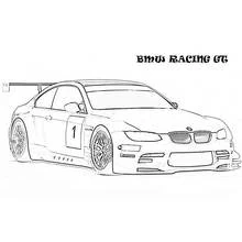 Dibujo de Coche BMW Racing GT con gran alerón para colorear