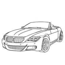 Dibujo de Coche deportivo descapotable con parrilla deportiva para colorear