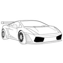 Dibujo de Coche deportivo Lamborghini con alerón trasero para colorear