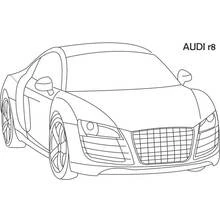 Dibujo de Audi R8 coche deportivo vista frontal para colorear