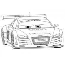 Dibujo de Audi R8 con ojos de dibujos animados para colorear