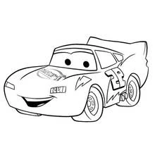 Dibujo de Rayo McQueen coche de carreras sonriente para colorear