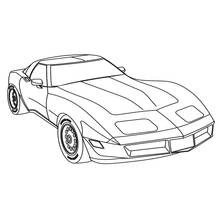 Dibujo de Coche deportivo clásico con franjas de carreras para colorear