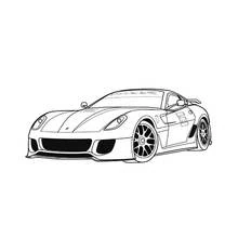 Dibujo de Ferrari 599 coche deportivo tuning para colorear